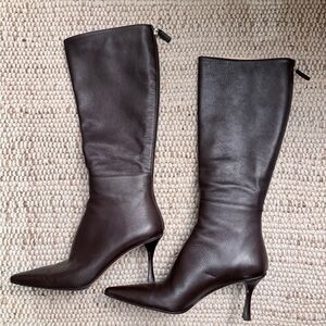 Vintage Gucci Brown Leather High Boots